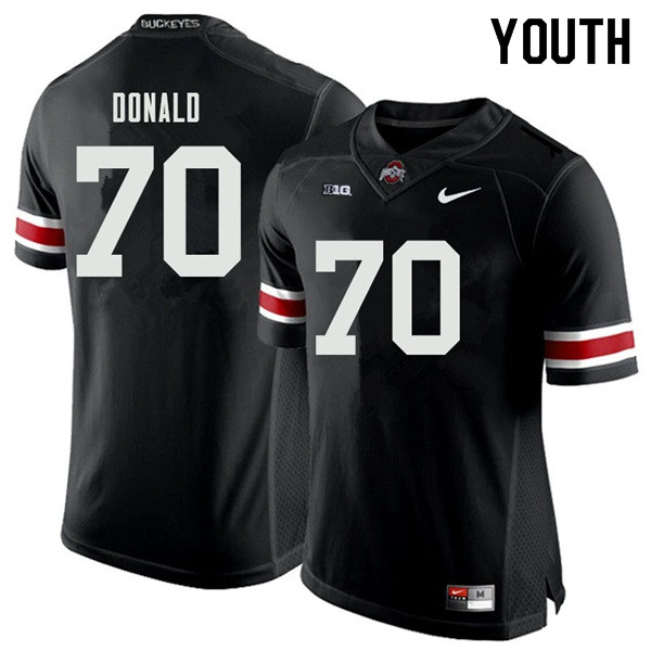 Ohio State Buckeyes Noah Donald Youth #70 Black Authentic Stitched College Football Jersey